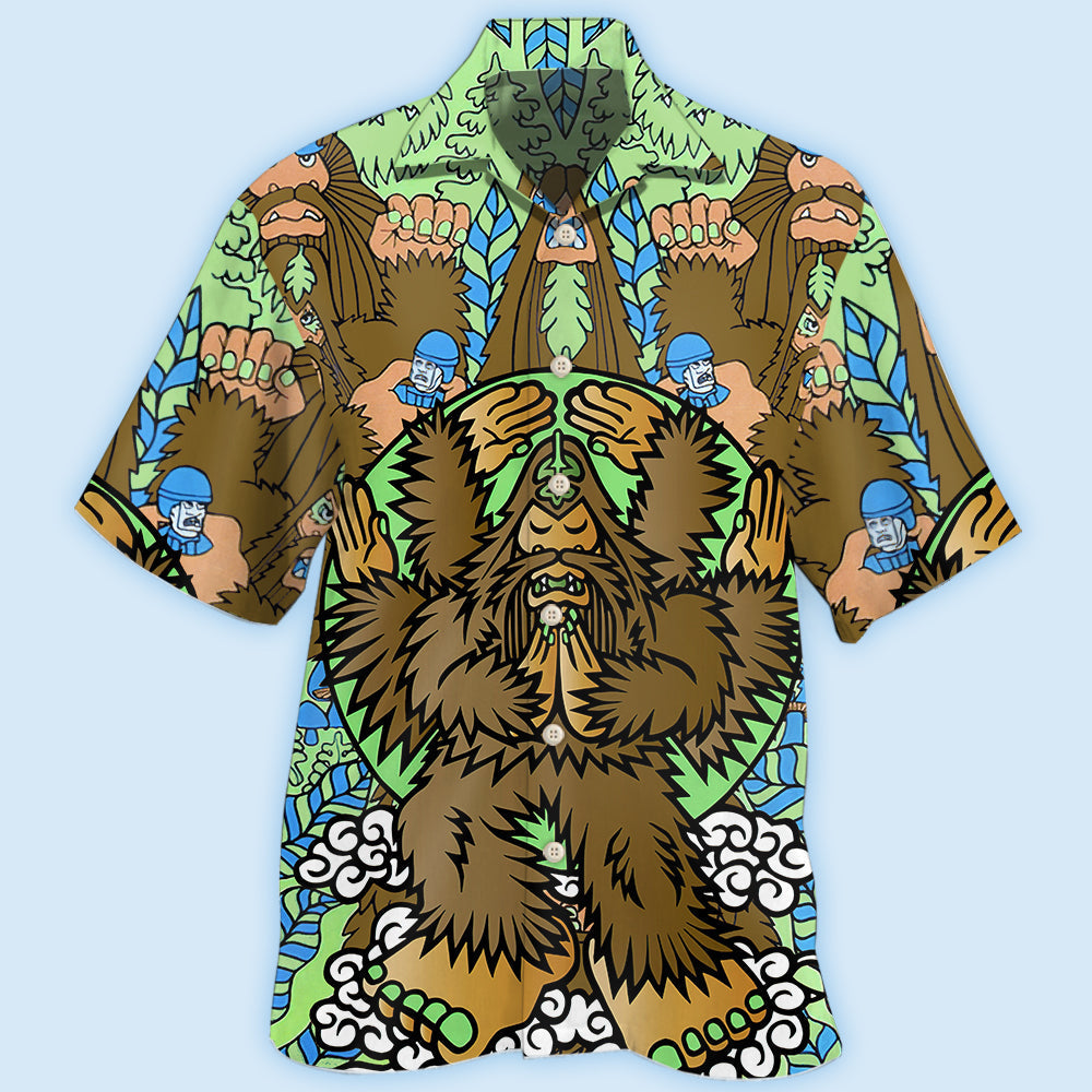 Playful Artistic Mythical Forest Creature Hawaiian Shirt With Detailed Graphic For Summer Events Coastal Travel And