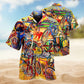 Bike Creative Pattern Hawaiian Shirt For Island Vacations, Resort Wear, And Relaxed Seasonal Style