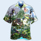 Bicycle Hawaiian Shirt With Detailed Graphic For Coastal Vacations Warm Weather Events And Daily Style