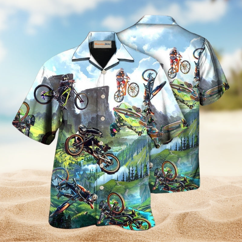 Challenging Bicycle Ride Hawaiian Shirt For Tropical Holidays Resort Trips And Everyday Summer Style
