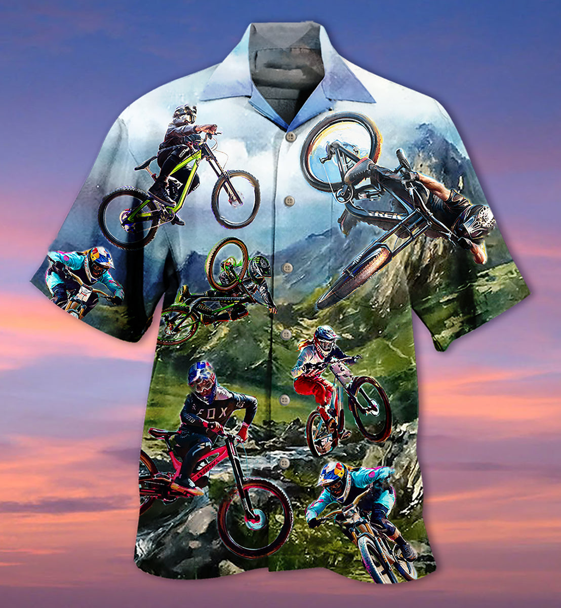 Bicycle Exposed Discovered Hawaiian Shirt Pattern Detail For Summer Holidays And Outdoor Fun