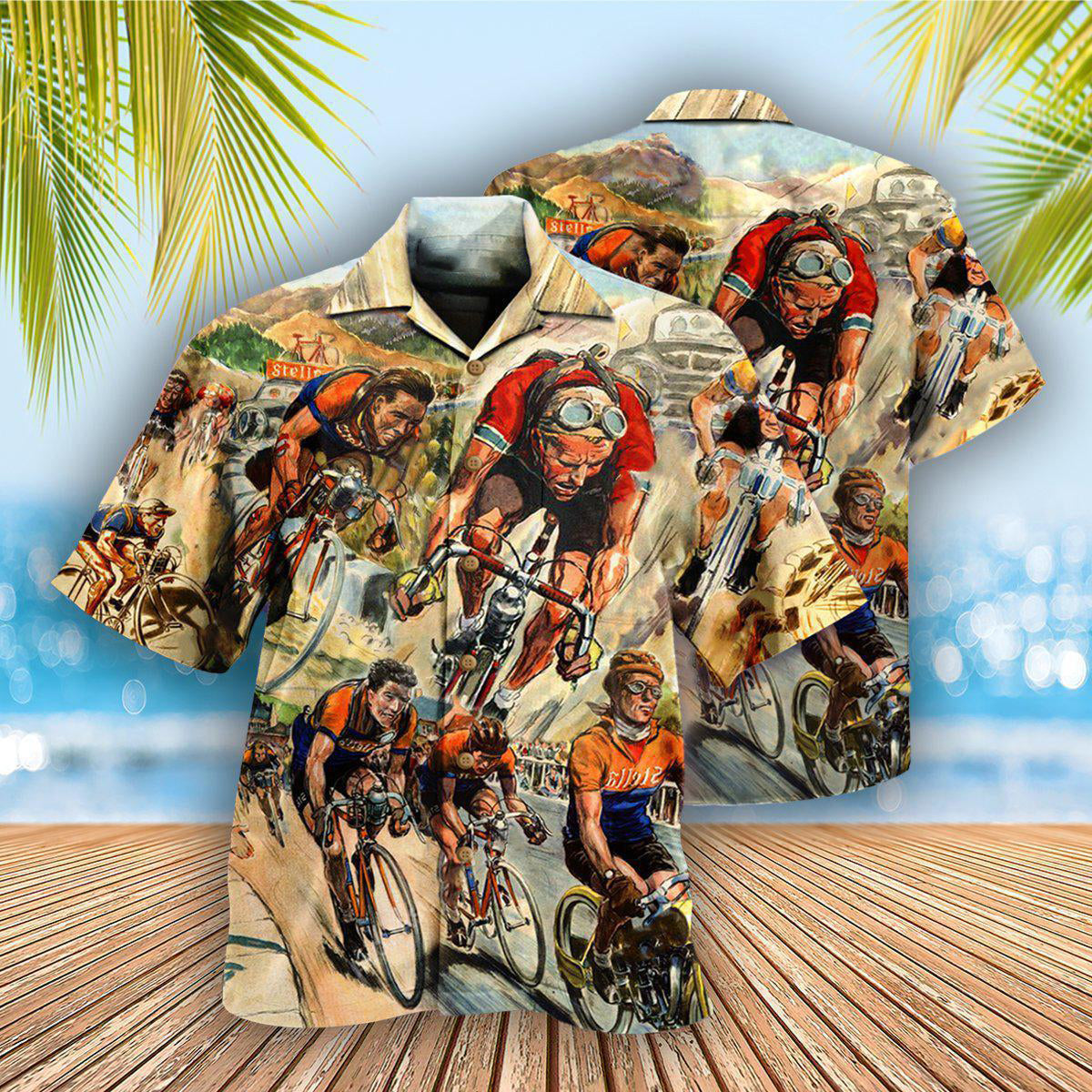 Bicycle Ride Racing Hawaiian Shirt Design View For Resort Travel And Thoughtful Gifting