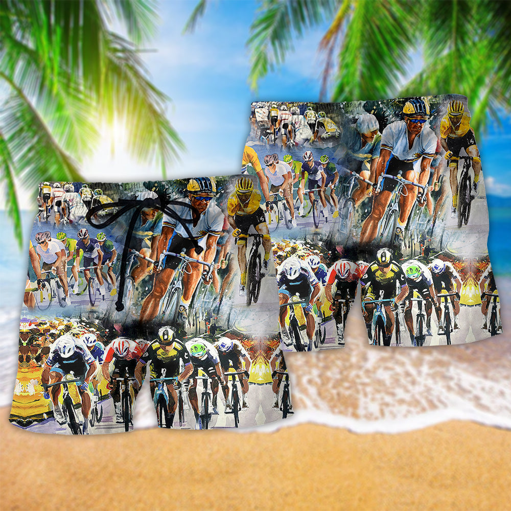 Enjoy Bicycle Beach Shorts Pattern Detail For Outdoor Activities And Vacation Ready Style