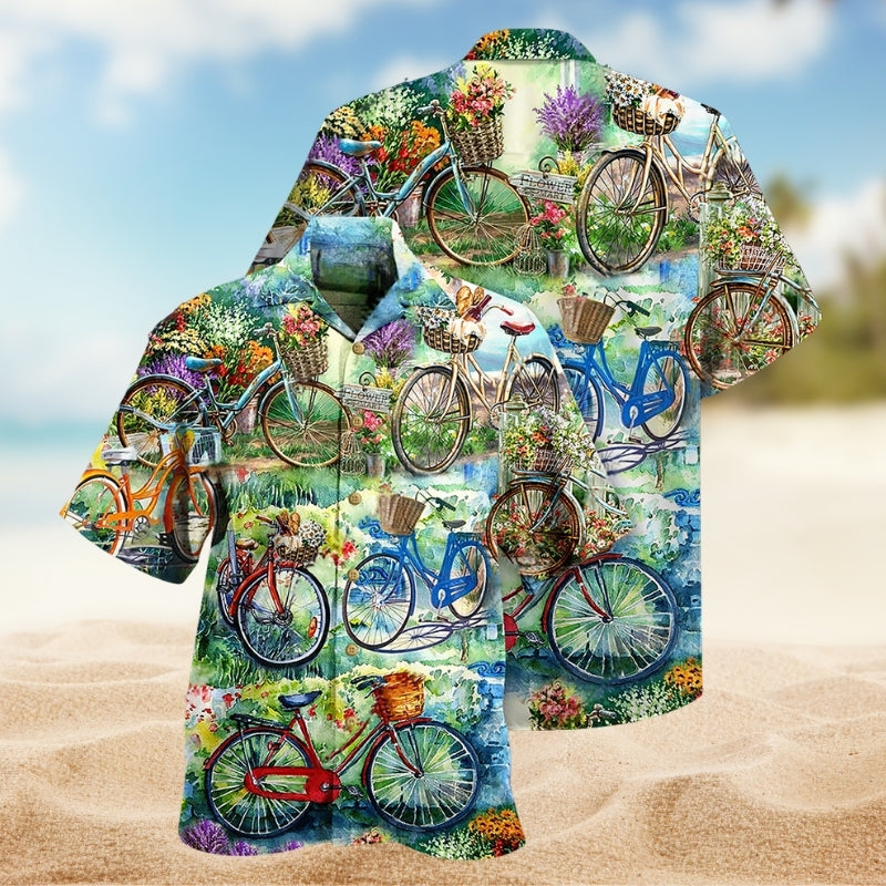 Bike Ride Hawaiian Shirt For Island Vacations, Resort Wear, And Relaxed Seasonal Style