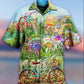 Floral Bicycle Hawaiian Shirt With All Over Print For Coastal Vacations Warm Weather Events And Daily Style