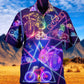 Neon Purple Bicycle Hawaiian Shirt Pattern View For Relaxed Warm Weather Outfits