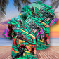 Green Bicycle Shift Mountain Hawaiian Shirt For Summer Vacation And Beach Travel