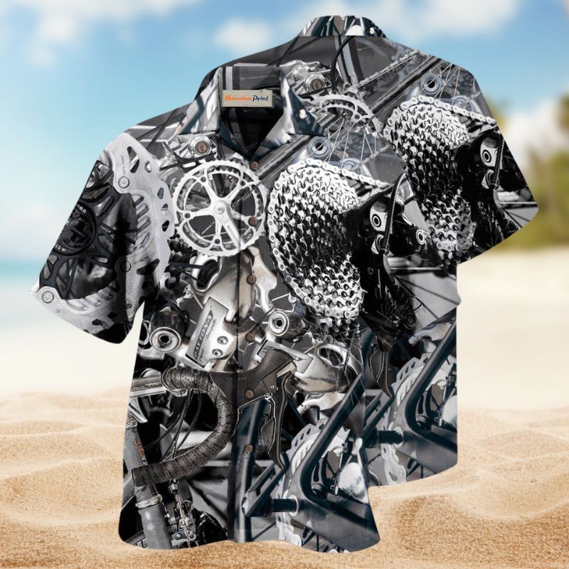 Bike Pedal Hawaiian Shirt For Coastal Travel, Casual Events, And Comfortable Summer Wear