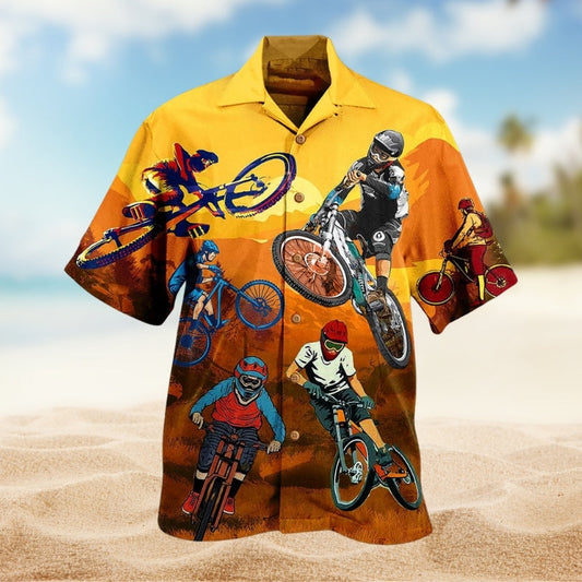 Racing Creative Pattern Hawaiian Shirt For Coastal Travel, Casual Events, And Comfortable Summer Wear