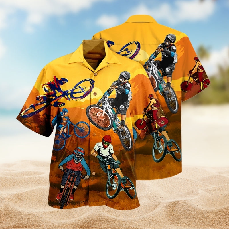 Racing Creative Pattern Hawaiian Shirt For Coastal Travel, Casual Events, And Comfortable Summer Wear