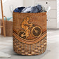 Bike Rattan Texture Lover Laundry Basket For Room Home Organizer