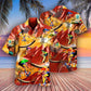 Bicycle And Motorcycle Hawaiian Shirt With Detailed Graphic For Summer Vacation Beach Travel And Casual Wear