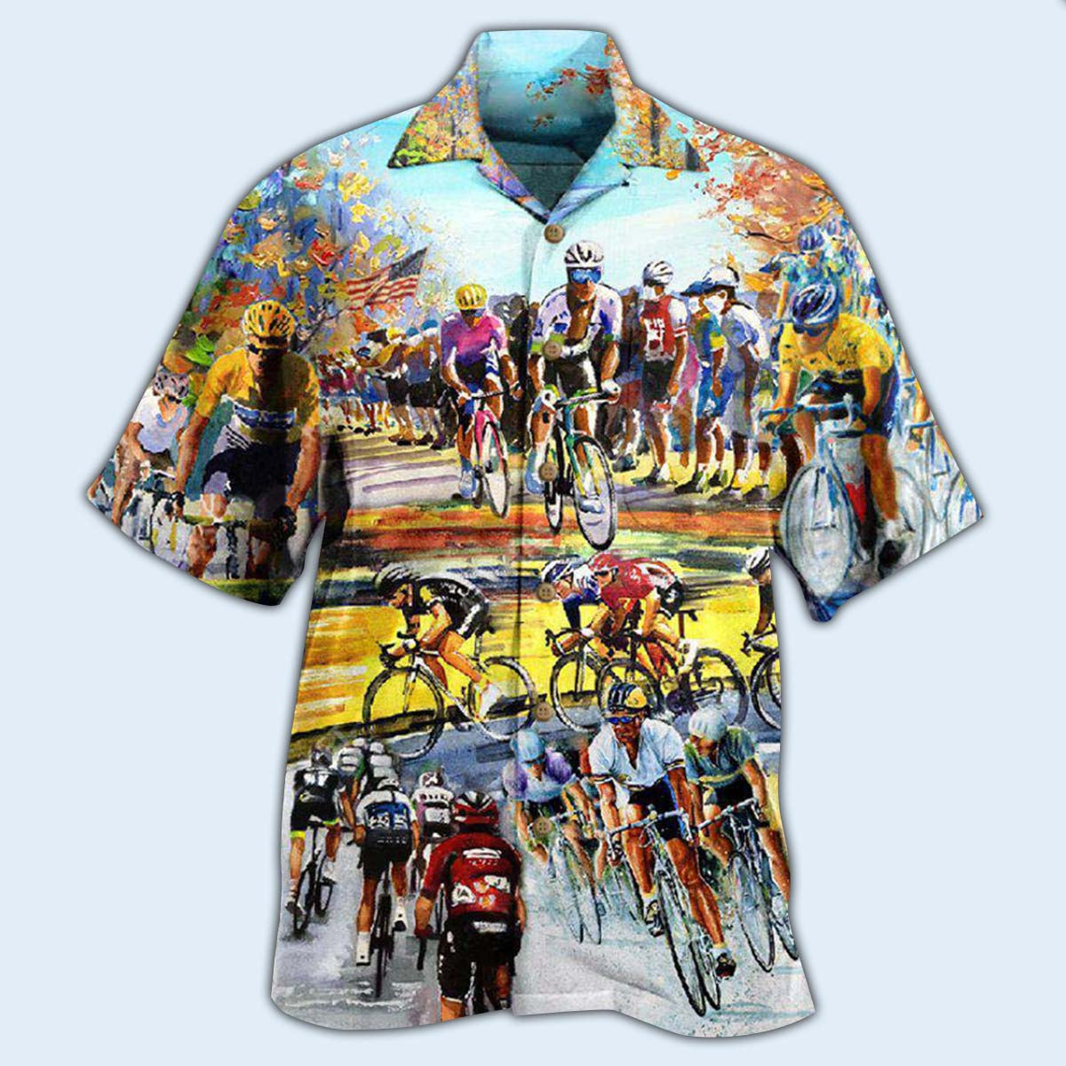 Bicycle Ride End Hawaiian Shirt Artwork View For Weekend Travel And Beach Style
