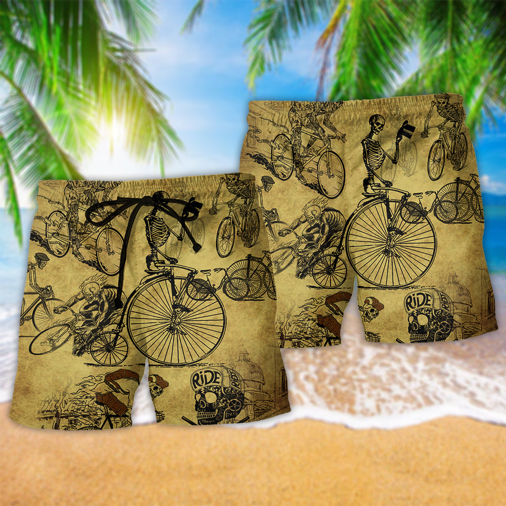 Bike Skull Motorcycle Riding Lifestyle Statement Beach Shorts For Sunny Holidays And Comfortable Daily Styling