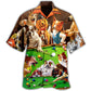 Vintage Billiard Dogs Hawaiian Shirt For Island Vacations, Resort Wear, And Relaxed Seasonal Style