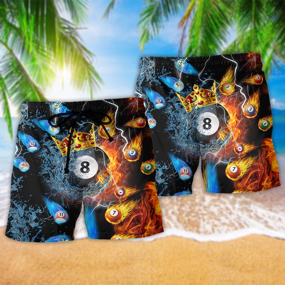 Billiards Beach Shorts Pattern Detail For Resort Wear And Comfortable Daily Use