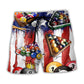 Independence Day Billiards Beach Shorts For Holiday Cruises And Easy Warm Weather Wear