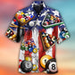 Billiard Independence Day Hawaiian Shirt Artwork View For Weekend Travel And Beach Style
