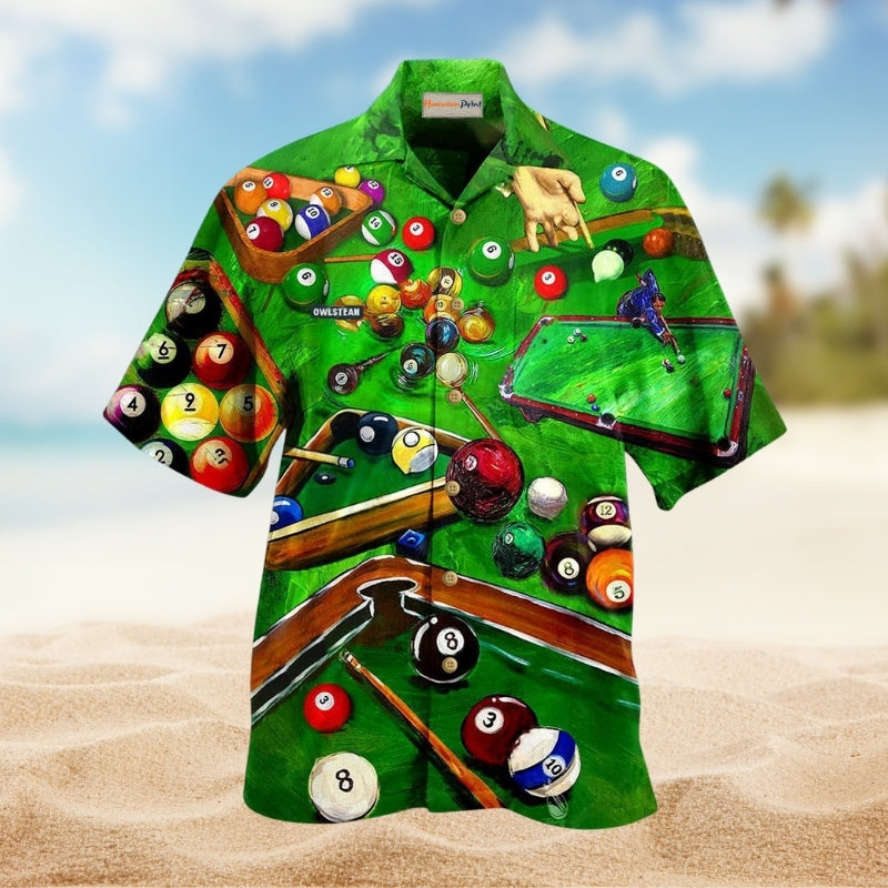 Billiard Is My Life My Love Hawaiian Shirt For Summer Vacation Beach Travel And Relaxed Casual Wear