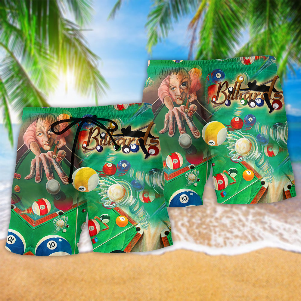Billiards Joke Cue Sport Quote Beach Shorts Design Detail For Weekend Getaways And Beach Days