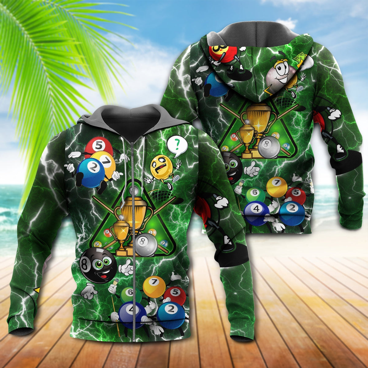 Funny Billiards Lover Lightning Hoodie For Casual Outfits Outdoor Trips And Comfortable Layering