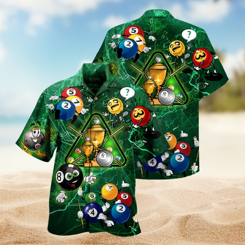 Billiard Outdoor Passion Hawaiian Shirt For Active Holidays, Resort Trips, And Warm Weather Gatherings