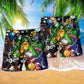 Billiard Lover Christmas Lightning Beach Shorts Artwork Detail For Comfortable Everyday Summer Wear