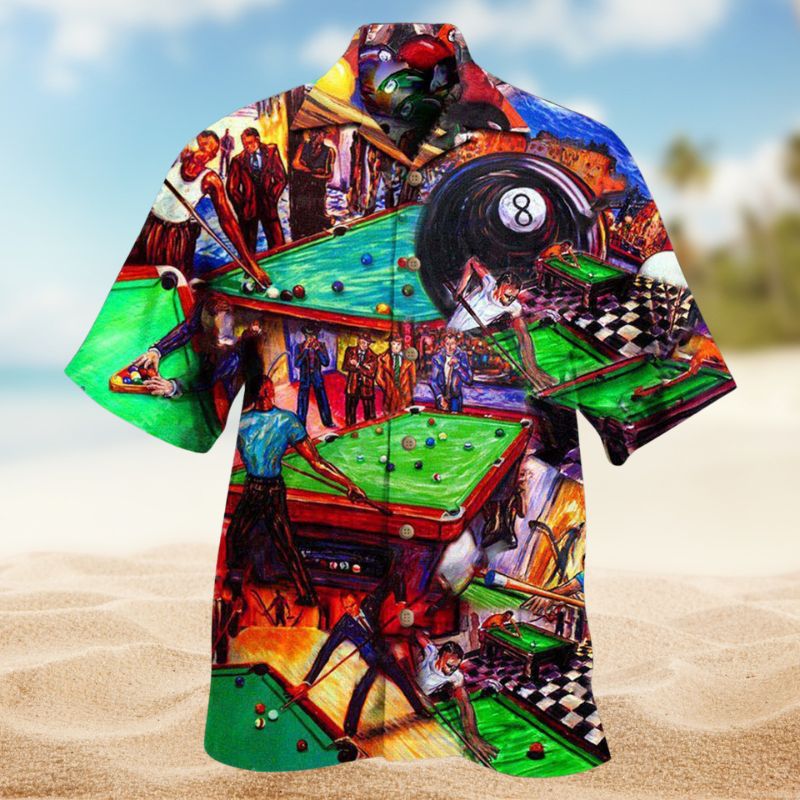 Billiard Rack Hawaiian Shirt For Outdoor Adventures, Coastal Travel, And Comfortable Casual Style