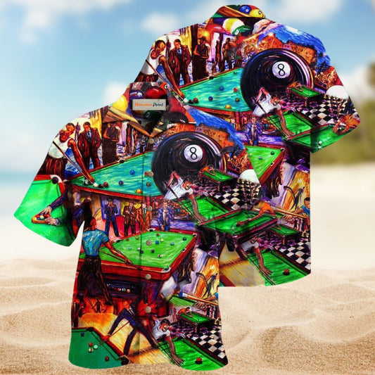 Billiard Rack Hawaiian Shirt For Outdoor Adventures, Coastal Travel, And Comfortable Casual Style