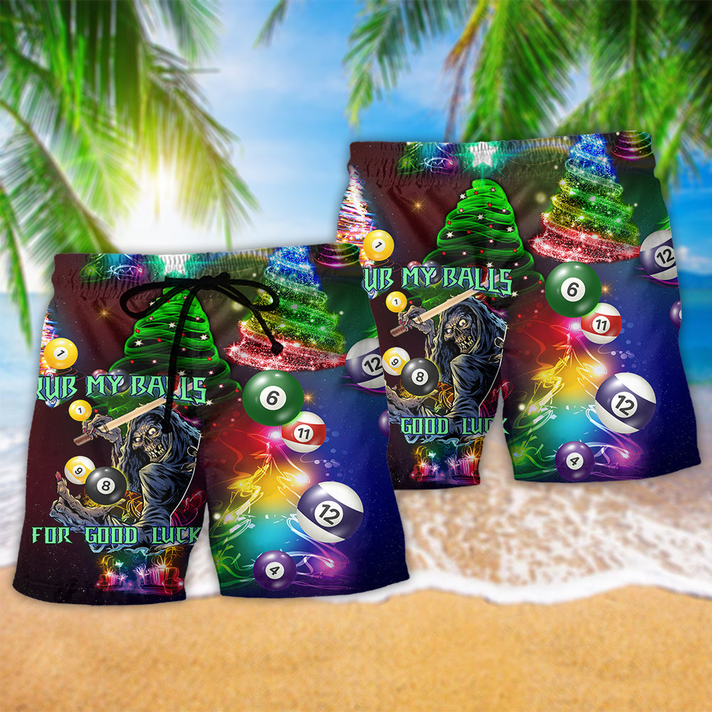 Christmas Billiard Neon Beach Shorts Pattern Detail For Casual Outings And Easygoing Coastal Style