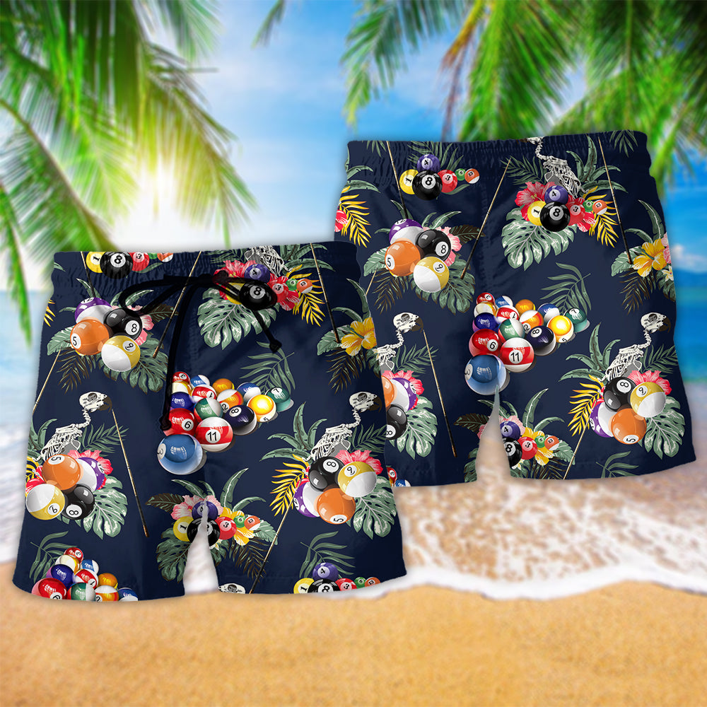 Billiard Tropical Leaf Summer Beach Shorts For Sunny Holidays And Comfortable Daily Styling