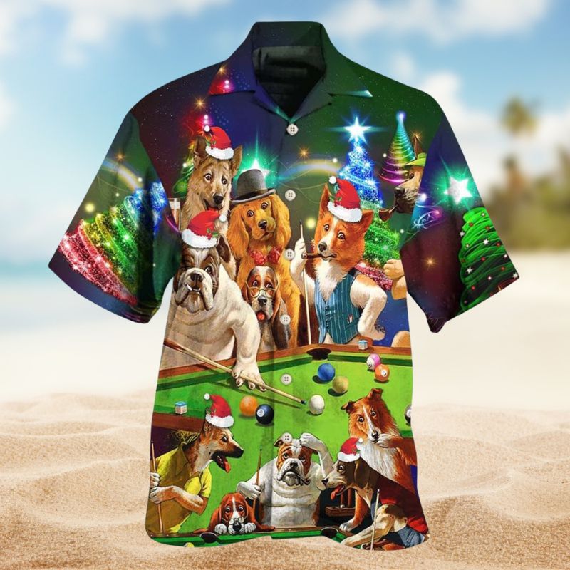 Vintage Billiard Dogs Hawaiian Shirt For Beach Days, Summer Outings, And Thoughtful Gift Giving