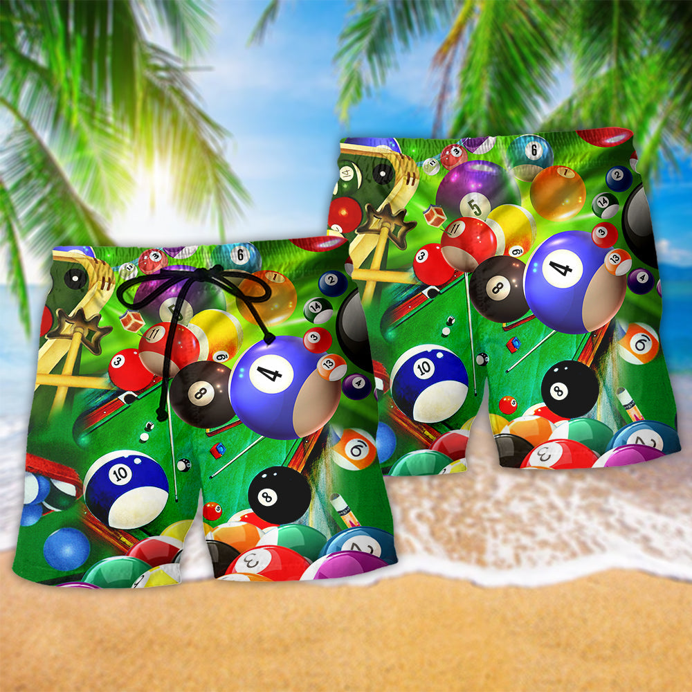 Billiard Where's The Cue Ball Beach Shorts For Summer Vacation And Coastal Travel