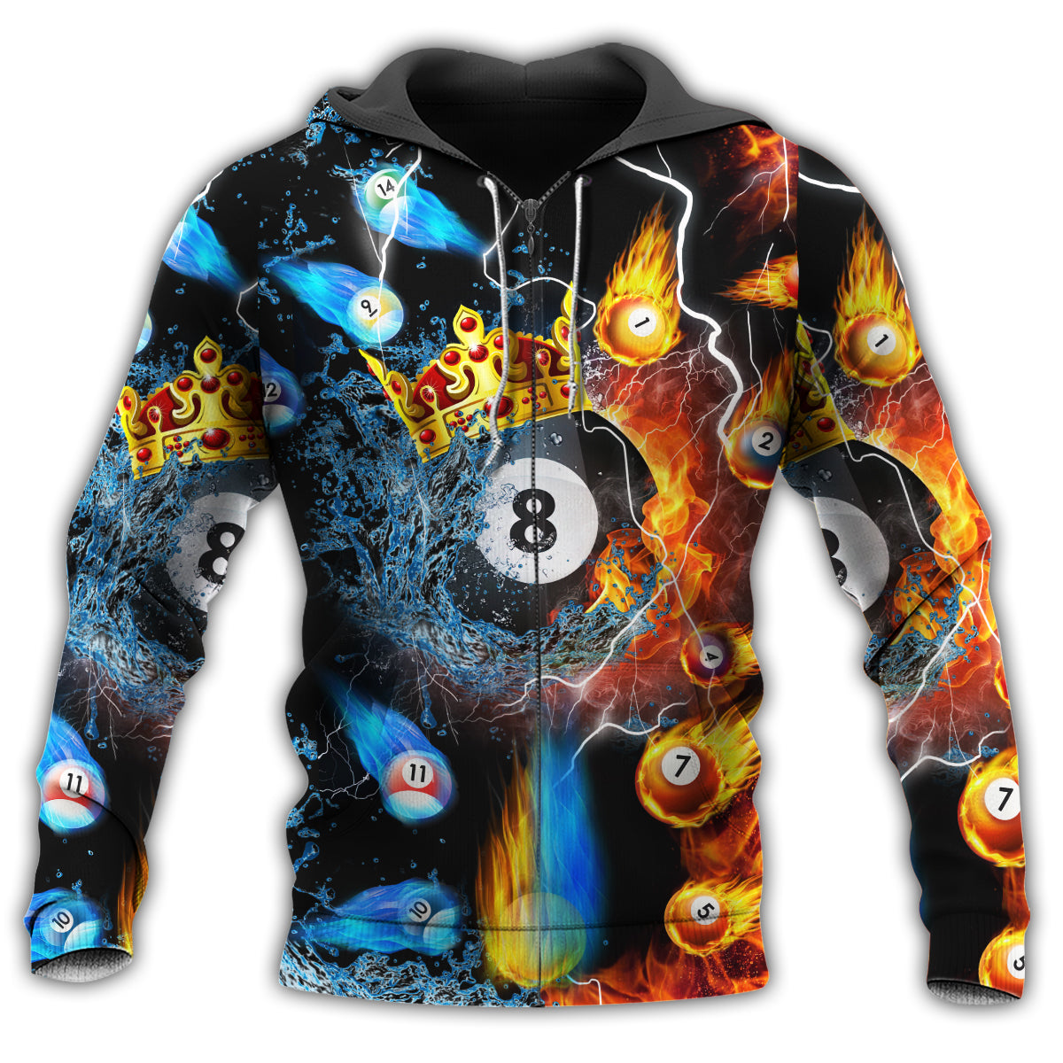 Billiard Fire Hoodie For Casual Activities Weekend Travel And Gift Ideas