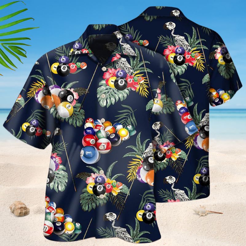 Tropical Billiard Hawaiian Shirt For Beach Days, Weekend Events, And Thoughtful Gift Giving