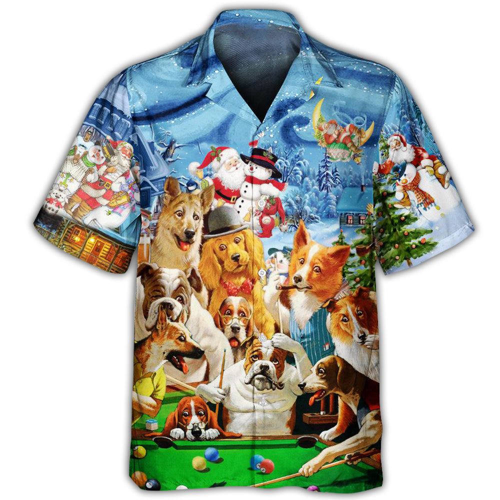 Vintage Billiard Dogs Hawaiian Shirt For Tropical Holidays, Outdoor Gatherings, And Everyday Comfort