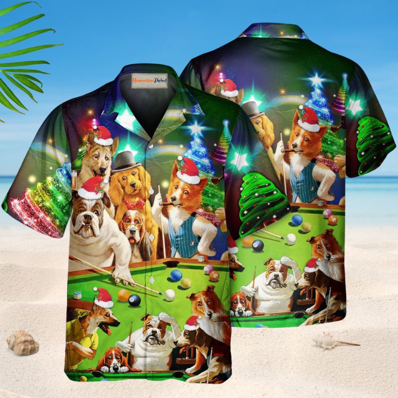 Vintage Billiard Dogs Hawaiian Shirt For Beach Days, Summer Outings, And Thoughtful Gift Giving