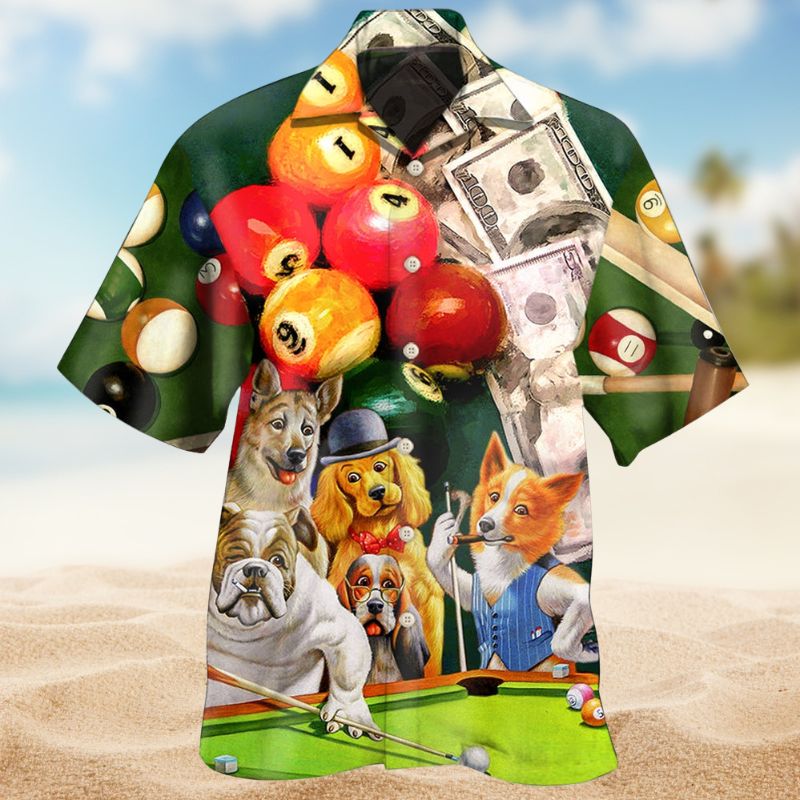 Funny Billiards Dog Hawaiian Shirt For Beach Days, Weekend Events, And Thoughtful Gift Giving