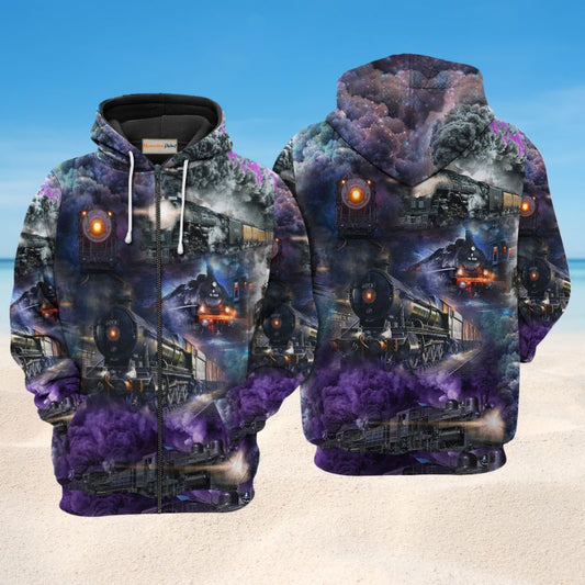 Billowing Trains Hoodie For Relaxed Streetwear Weekend Travel And Everyday Style