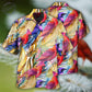 Tropical Cardinal Hawaiian Shirt For Vacation Days And Relaxed Coastal Outings