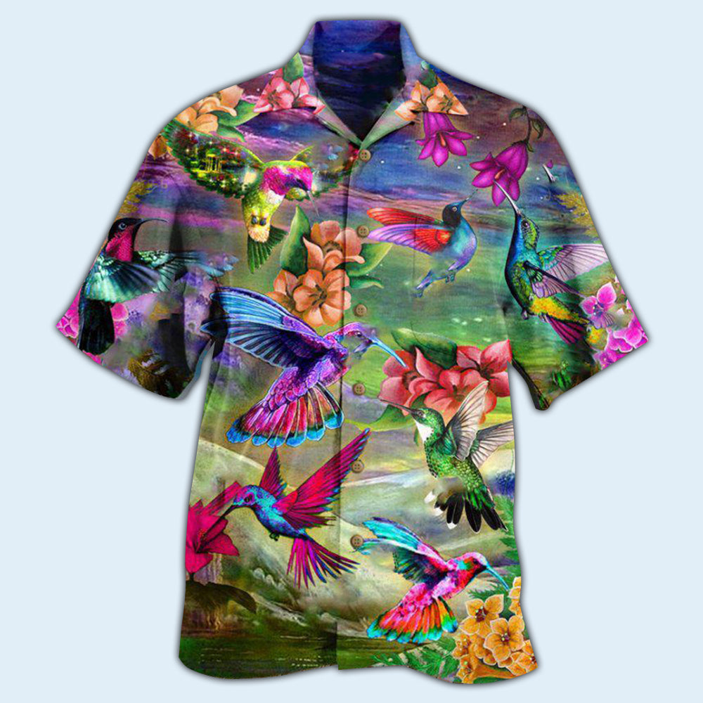 Hummingbird Hawaiian Shirt With All Over Print For Vacation Parties Beach Outings And Relaxed Daily Wear