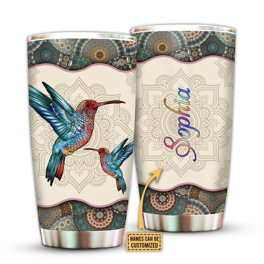 Bird Lover Mandala Pattern Personalized 20 Oz Tumbler For Coffee Travel And Daily Drinks