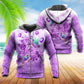 Purple Elegant Hummingbird Flower Hoodie For Relaxed Daily Wear Weekend Outings And Thoughtful Gifting
