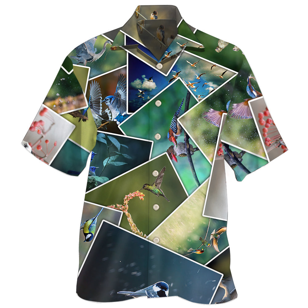 Bird Photography Nature Hawaiian Shirt For Summer Vacation, Beach Travel, And Casual Wear