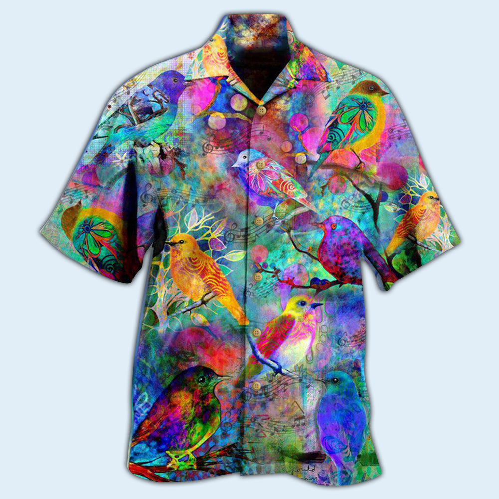 Colorful Robin Bird Hawaiian Shirt With All Over Print For Tropical Escapes Resort Wear And Outdoor Celebrations