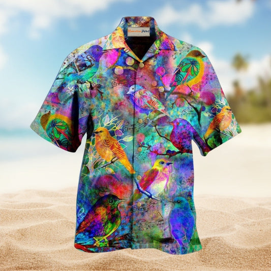 Birds Colorful Hawaiian Shirt For Coastal Adventures Outdoor Gatherings And Casual Warm Weather Wear