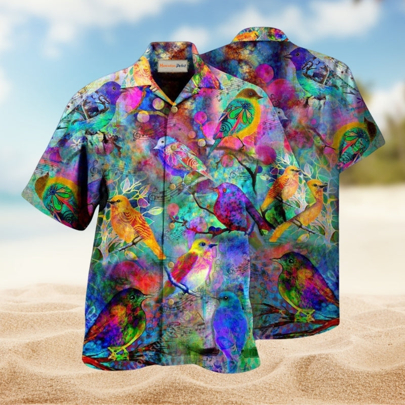 Birds Colorful Hawaiian Shirt For Coastal Adventures Outdoor Gatherings And Casual Warm Weather Wear
