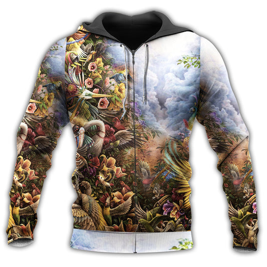 Floral Heavenly Bird Hoodie For Weekend Adventures Casual Style And Relaxed Comfort