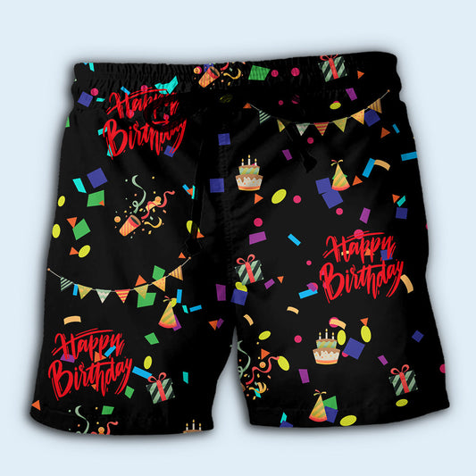 Happy Birthday Celebration Party Vibes Beach Shorts For Summer Vacation And Coastal Travel