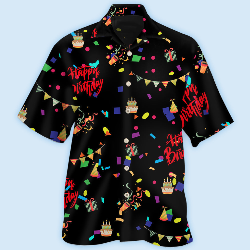 Birthday Celebration Hawaiian Shirt With All Over Print For Beach Vacations Casual Parties And Warm Weather Style